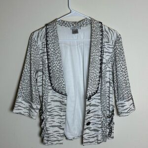 Alberto Makali Leopard and Zebra Print Blazer Jacket Size L